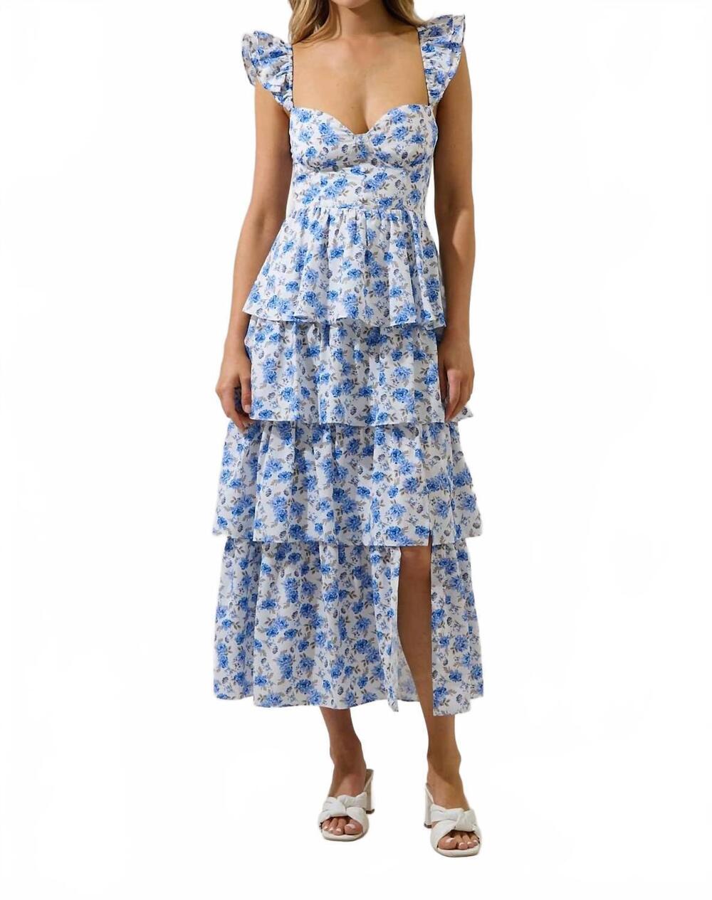 NEW SUGARLIPS covina tiered midi dress in white